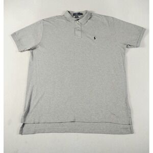 Vintage‎ Polo Ralph Lauren Polo Shirt Mens XL Gray Pique Cotton Pony Preppy